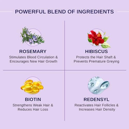 Bare Anatomy Nature x Science Rosemary Hibiscus Hair Growth Oil for Women & Men - Helps Hair Growth & Strengthens Hair, Nourishes Scalp & Controls Hair Fall, Suitable for All Hair Types - 100ml
