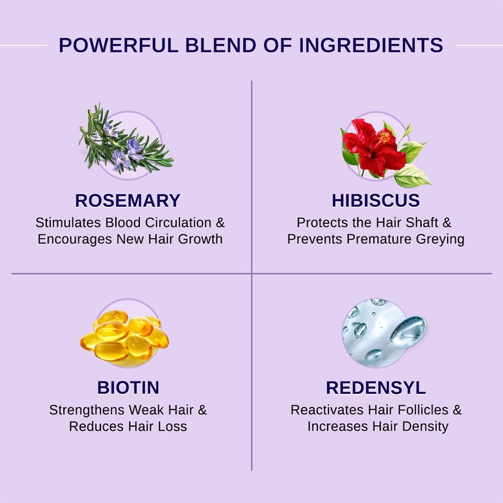 Bare Anatomy Nature x Science Rosemary Hibiscus Hair Growth Oil for Women & Men - Helps Hair Growth & Strengthens Hair, Nourishes Scalp & Controls Hair Fall, Suitable for All Hair Types - 100ml - görsel 7