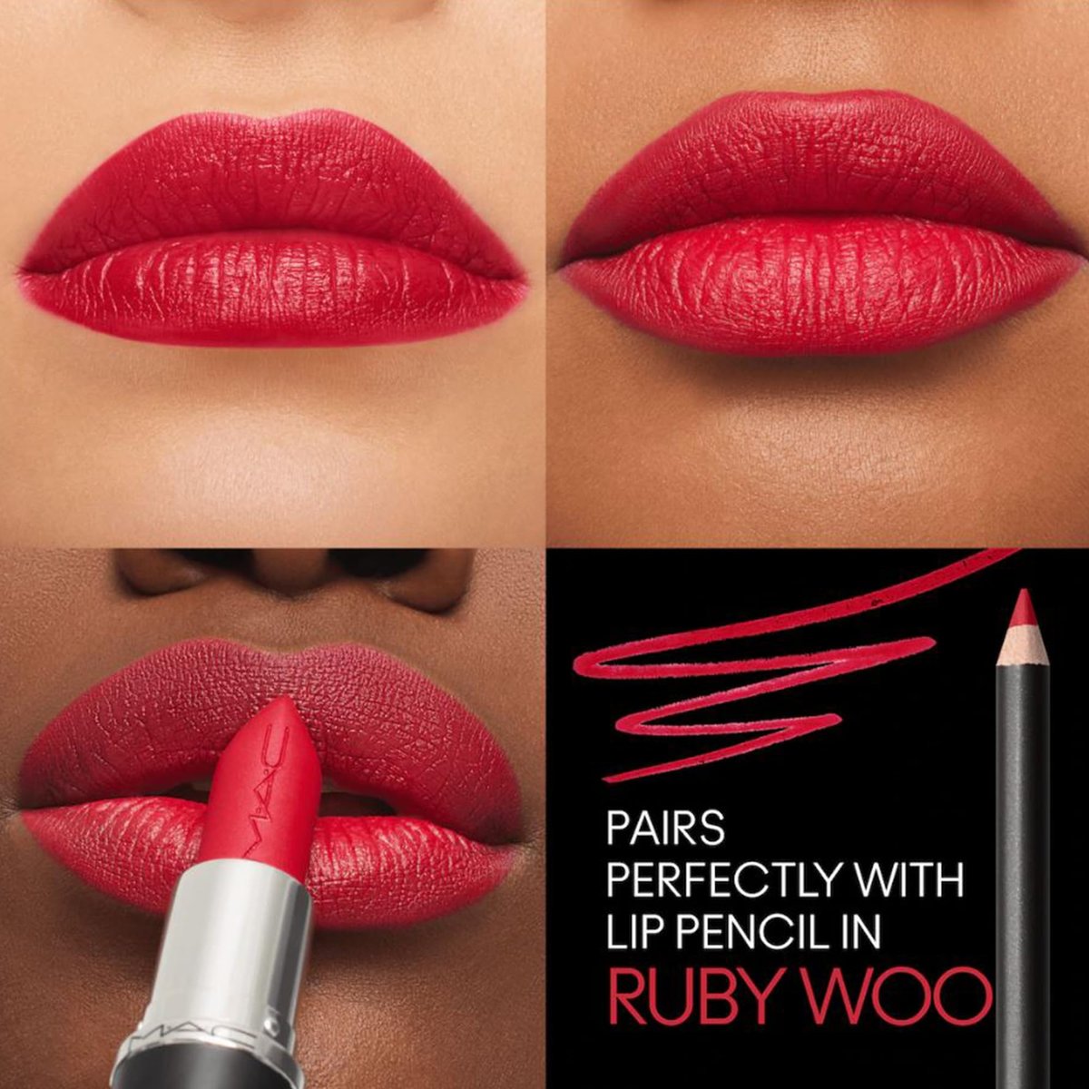 MAC Macximal Silky Matte Lipstick - Ruby Woo (Cranberry) - 0.11 oz - görsel 5