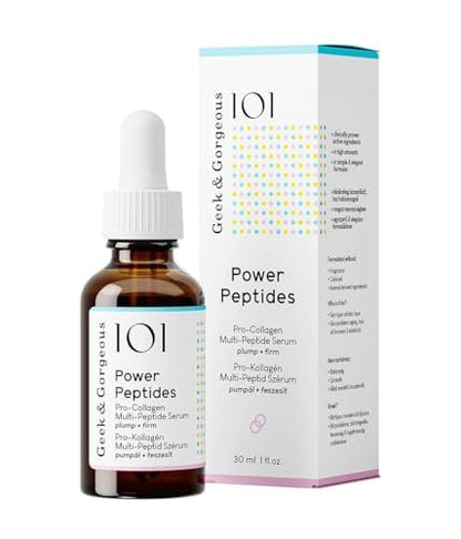 Geek & Gorgeous Power Peptides Milky Serum - Multi-Peptide Face Serum for Smoother, Firmer Skin & Improved Elasticity - All Skin Types - 1 oz