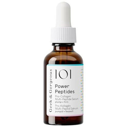 Geek & Gorgeous Power Peptides Milky Serum - Multi-Peptide Face Serum for Smoother, Firmer Skin & Improved Elasticity - All Skin Types - 1 oz