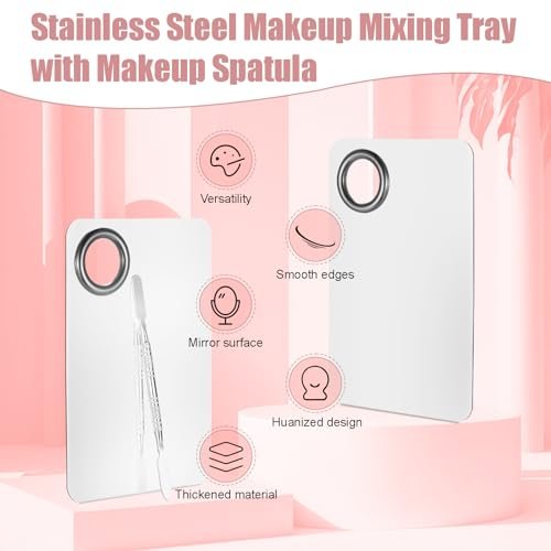 4 Pcs Stainless Steel Makeup Spatula Set - Cosmetic Mixing Palette & Foundation Skin Care Tool Avelisse