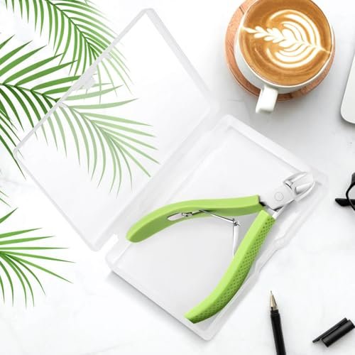 TEAORB Cuticle Trimmer - Professional Stainless Steel Nail Cuticle Cutter with Non-Slip Silicone Handle, Manicure Tool for Dead Skin, Green - görsel 13
