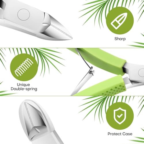 TEAORB Cuticle Trimmer - Professional Stainless Steel Nail Cuticle Cutter with Non-Slip Silicone Handle, Manicure Tool for Dead Skin, Green - görsel 5