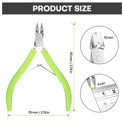 TEAORB Cuticle Trimmer - Professional Stainless Steel Nail Cuticle Cutter with Non-Slip Silicone Handle, Manicure Tool for Dead Skin, Green