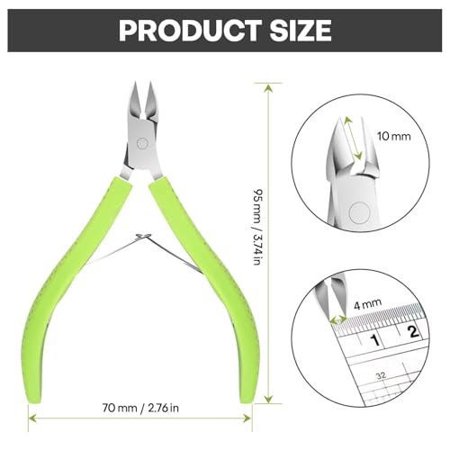 TEAORB Cuticle Trimmer - Professional Stainless Steel Nail Cuticle Cutter with Non-Slip Silicone Handle, Manicure Tool for Dead Skin, Green - görsel 3
