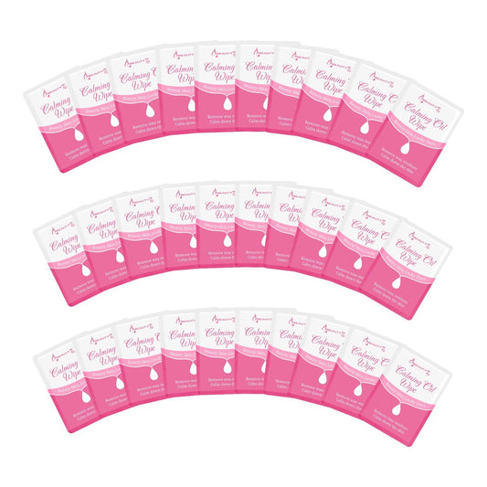 Beauty7 Post Wax Calming Oil Wipes 30 Packs - Post Wax Oil Wipes for Soothing, Residue Removal & Redness Reduction