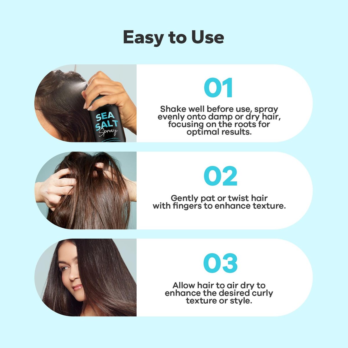 StyleShark Sea Salt Spray for Hair Men & Women - 8.5 Fl Oz Beach Wave & Volumizing Texturing Spray to Add Volume & Texture - görsel 9