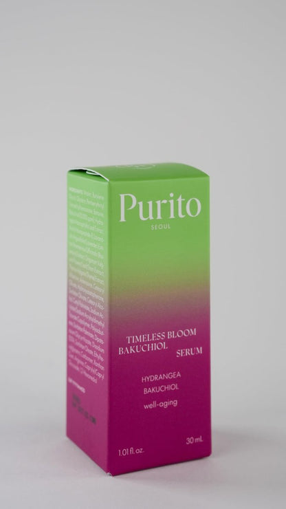PURITO Timeless Bloom Bakuchiol Serum - Korean Jeju Hydrangea Anti-Aging Ampoule for Sensitive Skin, 1.01 fl.oz Avelisse