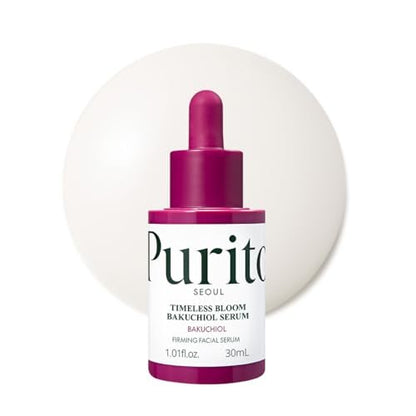 PURITO Timeless Bloom Bakuchiol Serum - Korean Jeju Hydrangea Anti-Aging Ampoule for Sensitive Skin, 1.01 fl.oz Avelisse