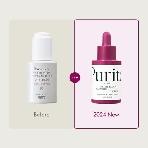 PURITO Timeless Bloom Bakuchiol Serum - Korean Jeju Hydrangea Anti-Aging Ampoule for Sensitive Skin, 1.01 fl.oz Avelisse