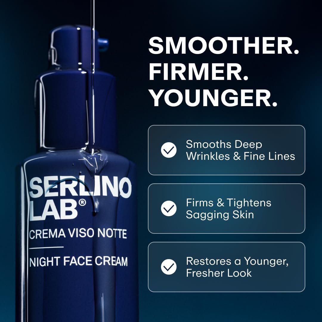 Serlino Lab Face Cream – Retinol & Hyaluronic Acid Moisturizer, Reduces Wrinkles & Dark Spots, Improves Elasticity & Radiance, 1.7 Fl Oz Avelisse
