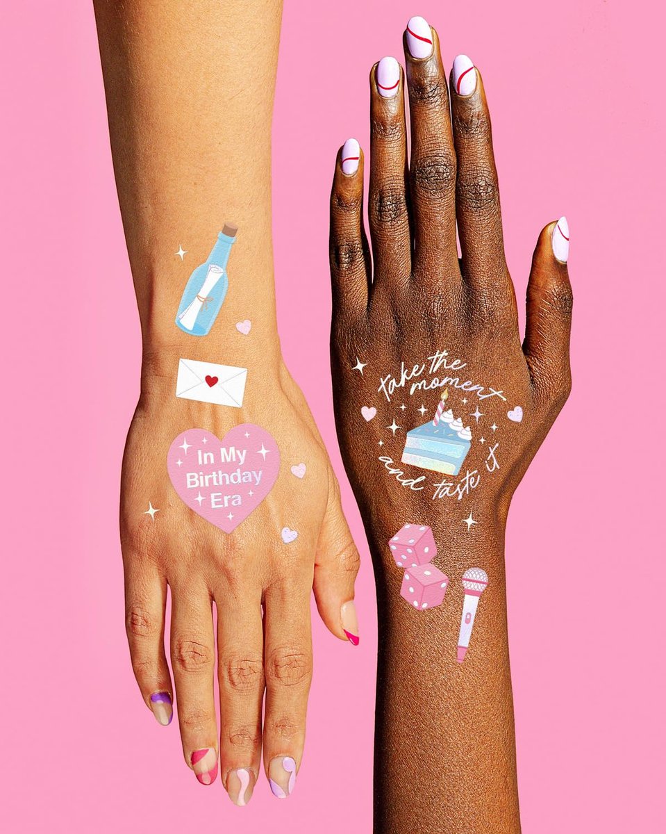 xo, Fetti Birthday Temporary Tattoos - 50 Iridescent Gold Styles for Bday Decorations, Party Favors & Concert Gifts - görsel 7