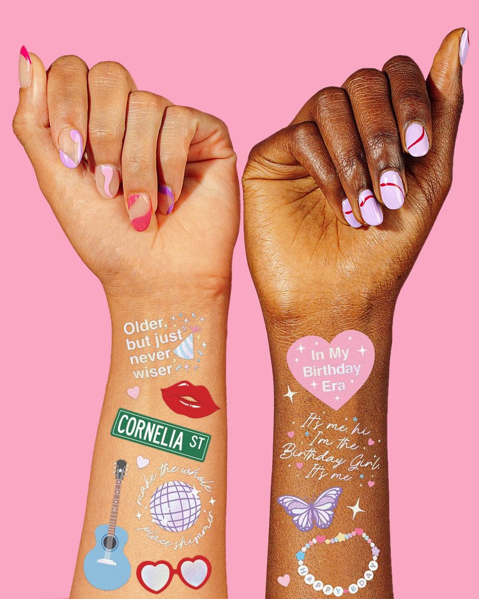 xo, Fetti Birthday Temporary Tattoos - 50 Iridescent Gold Styles for Bday Decorations, Party Favors & Concert Gifts - görsel 5