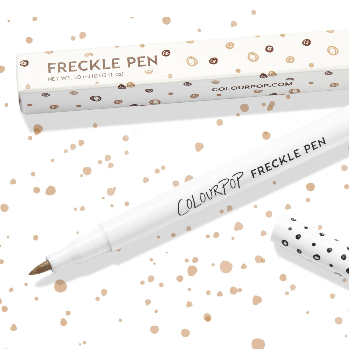 ColourPop Freckle Pen - Long-Lasting Faux Freckle Makeup, Buildable Customizable Color, Natural Looking Fake Freckles with Soft Felt Tip Applicator - Soft Brown (0.03 oz) - görsel 7