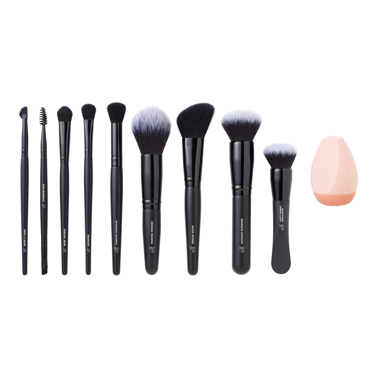 e.l.f. Ten Out Of Ten Brush Set – 10-Piece Synthetic Makeup Brush Kit for Face, Eyes & Brows, Vegan & Cruelty-Free Avelisse