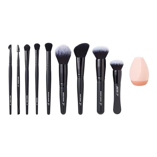 e.l.f. Ten Out Of Ten Brush Set – 10-Piece Synthetic Makeup Brush Kit for Face, Eyes & Brows, Vegan & Cruelty-Free Avelisse