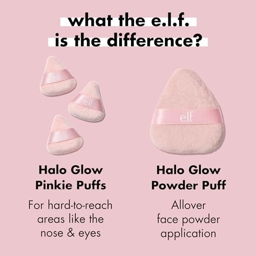 e.l.f. Halo Glow Pinkie Puffs - Finger-Sized Mini Puffs for Loose & Pressed Powders - Soft, Reusable, Washable - Vegan & Cruelty-Free - Set of 3 - görsel 8