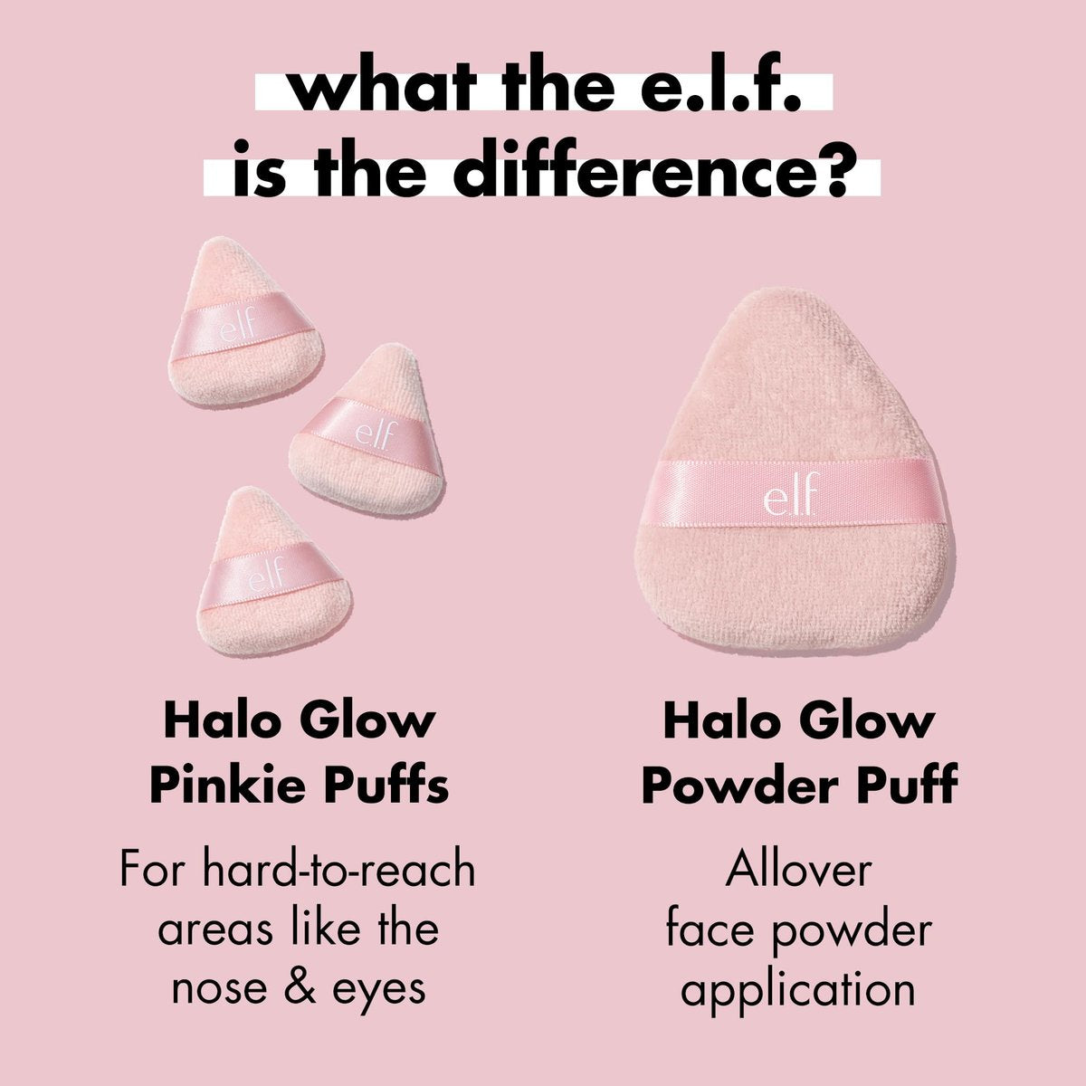 e.l.f. Halo Glow Pinkie Puffs - Finger-Sized Mini Puffs for Loose & Pressed Powders - Soft, Reusable, Washable - Vegan & Cruelty-Free - Set of 3 - görsel 7