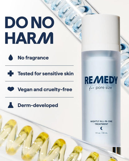 Remedy Science Pore Refining Advanced Serum - Large Pore Minimizer with Retinol, BHA Salicylic Acid, Niacinamide - Dermatologist Dr. Shah Formula for Texture, Pimples, Blackheads Avelisse