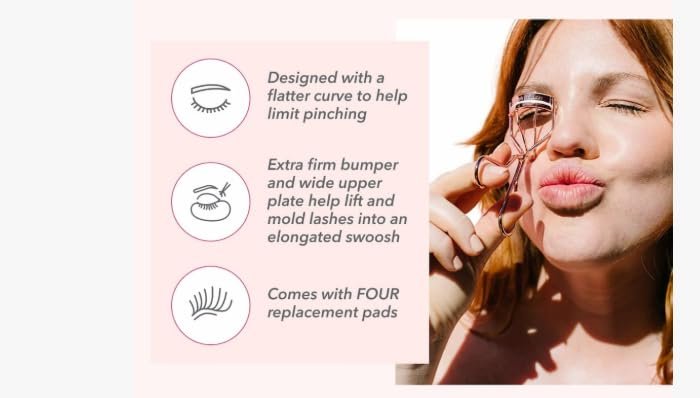 Jenny Patinkin The Big Reveal Eyelash Curler for Hooded Eyes, Deep Set Eyes – Precision & Professional Eyelash Curler for Difficult Eye Shapes with Replacement Silicone Pad, Nickel Free Avelisse