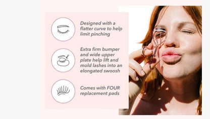 Jenny Patinkin The Big Reveal Eyelash Curler for Hooded Eyes, Deep Set Eyes – Precision & Professional Eyelash Curler for Difficult Eye Shapes with Replacement Silicone Pad, Nickel Free Avelisse