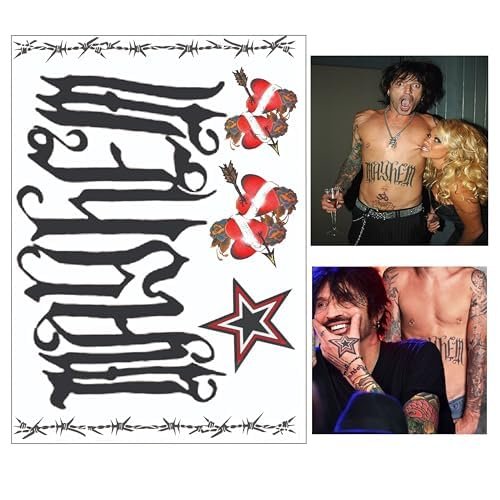 Tommy Lee and Pam Life-Sized Fake Temporary Tattoos – Couples Tattoo Set by InkWear - görsel 1