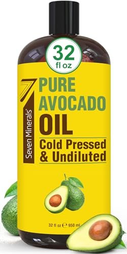 Cold Pressed Avocado Oil for Hair, Skin & Face - 32oz - Premium Grade, Hexane Free, 100% Pure, Non-Greasy Carrier Oil - Natural Skincare & Hair Care - Great with Essential Oils Avelisse