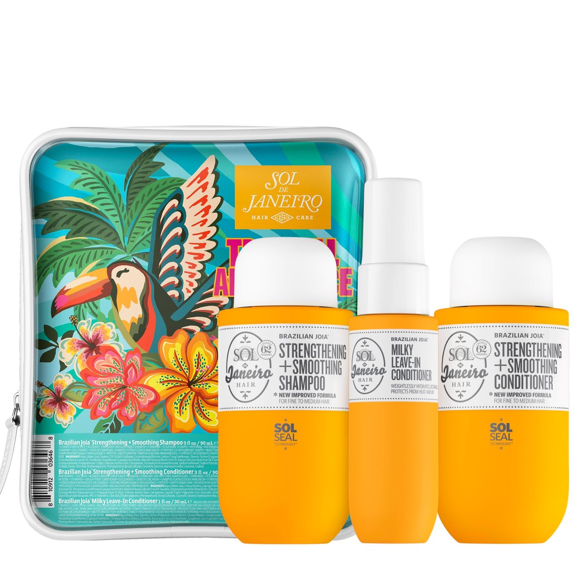 Sol de Janeiro Tropical Abundance Hair Repair Trio Travel Set – Sulfate-Free Brazilian Joia Shampoo, Conditioner & Leave-In Spray (TSA-Friendly 3-Pack) Avelisse