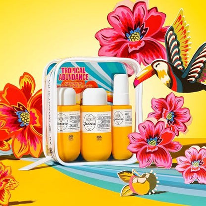 Sol de Janeiro Tropical Abundance Hair Repair Trio Travel Set – Sulfate-Free Brazilian Joia Shampoo, Conditioner & Leave-In Spray (TSA-Friendly 3-Pack) Avelisse