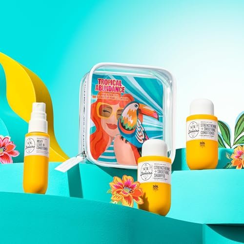 Sol de Janeiro Tropical Abundance Hair Repair Trio Travel Set – Sulfate-Free Brazilian Joia Shampoo, Conditioner & Leave-In Spray (TSA-Friendly 3-Pack) Avelisse