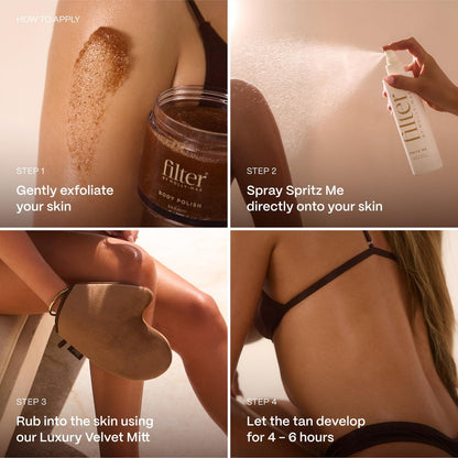 Filter by Molly-Mae Spritz Me Tanning Water - Moisturizing Self Tanner for Golden, Streak-Free Glow - Natural-Looking Sunless Tan - Fast Developing, Long-Lasting - Clear & Oil-Free - 200ml