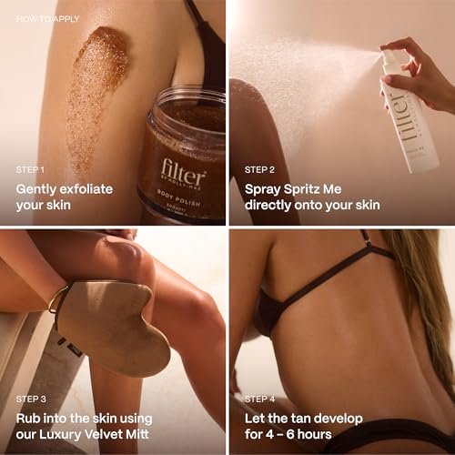 Filter by Molly-Mae Spritz Me Tanning Water - Moisturizing Self Tanner for Golden, Streak-Free Glow - Natural-Looking Sunless Tan - Fast Developing, Long-Lasting - Clear & Oil-Free - 200ml - görsel 12