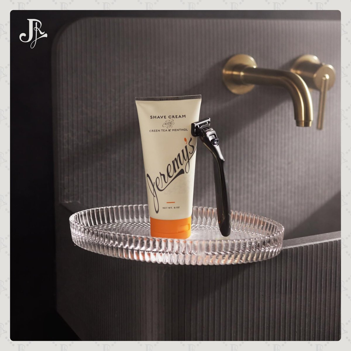 Jeremy's Razors All Natural Shaving Cream for Men - Green Tea & Menthol, Rich Lather for Face, Body, Head, Travel, Sensitive Skin & Razor Burn - Made in USA (6 Fl Oz) Avelisse