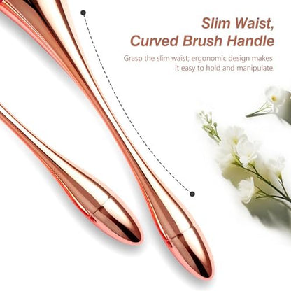 Super Large Mineral Powder Brush Set - Grade Color, 2 Pcs Bronzer Makeup Brush & Soft Fluffy Foundation Brush