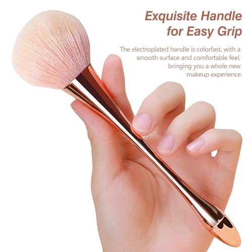 Super Large Mineral Powder Brush Set - Grade Color, 2 Pcs Bronzer Makeup Brush & Soft Fluffy Foundation Brush - görsel 12
