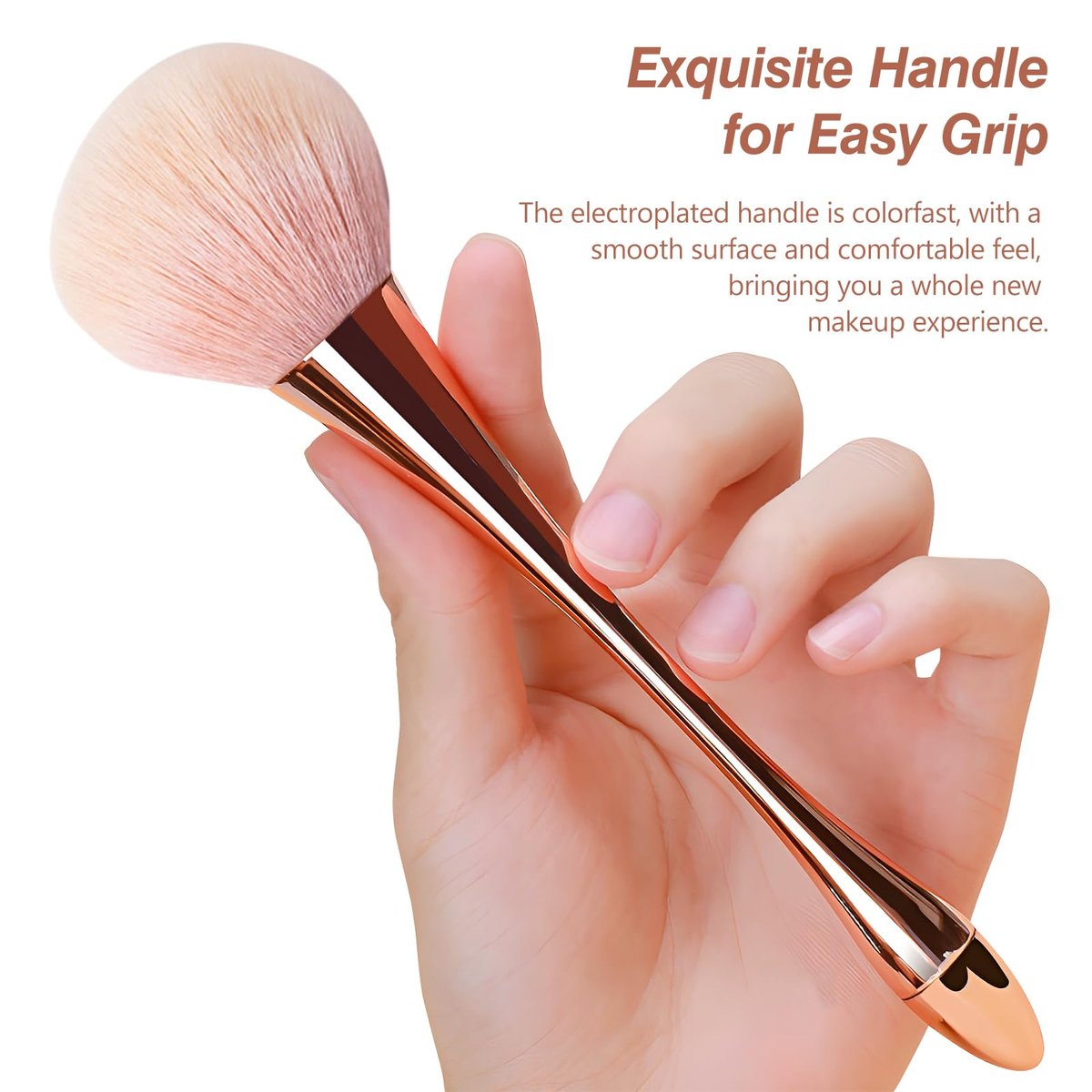 Super Large Mineral Powder Brush Set - Grade Color, 2 Pcs Bronzer Makeup Brush & Soft Fluffy Foundation Brush - görsel 11