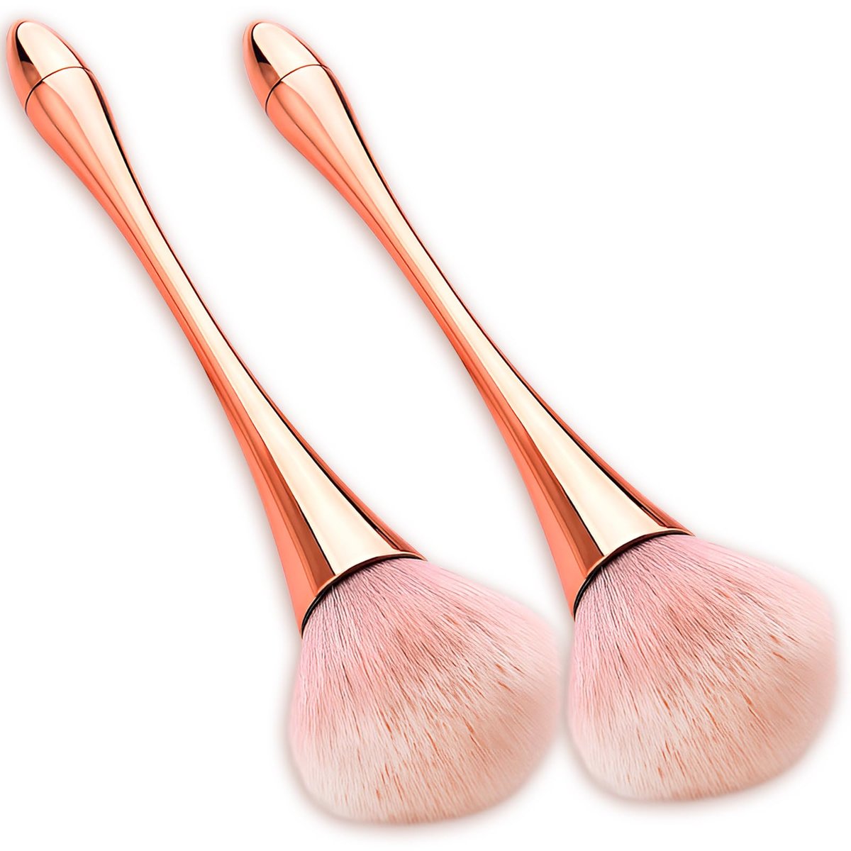 Super Large Mineral Powder Brush Set - Grade Color, 2 Pcs Bronzer Makeup Brush & Soft Fluffy Foundation Brush - görsel 1