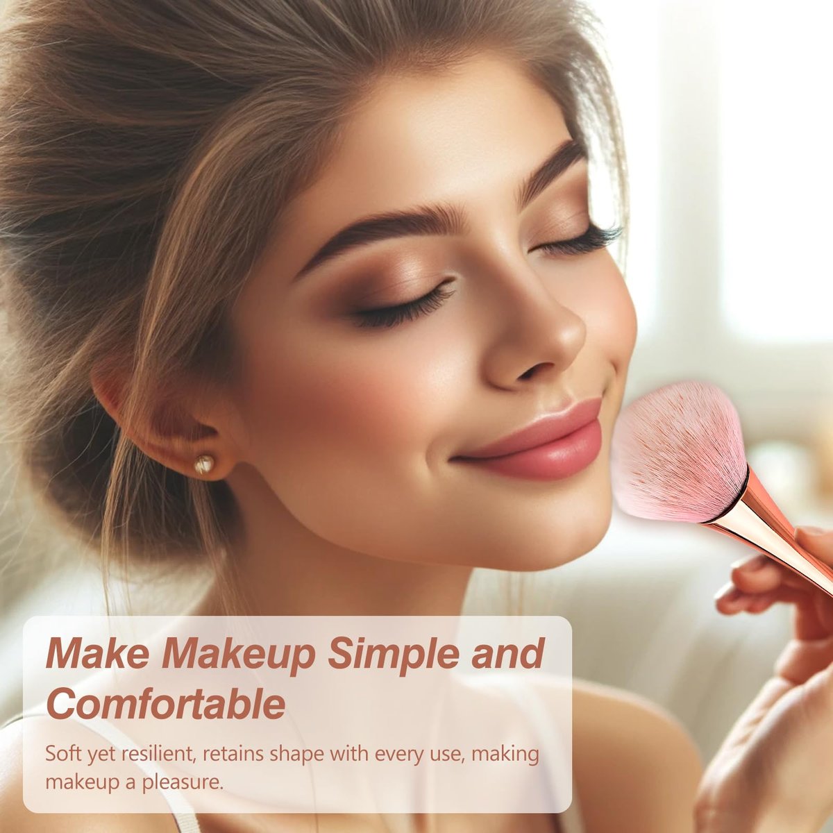 Super Large Mineral Powder Brush Set - Grade Color, 2 Pcs Bronzer Makeup Brush & Soft Fluffy Foundation Brush - görsel 5