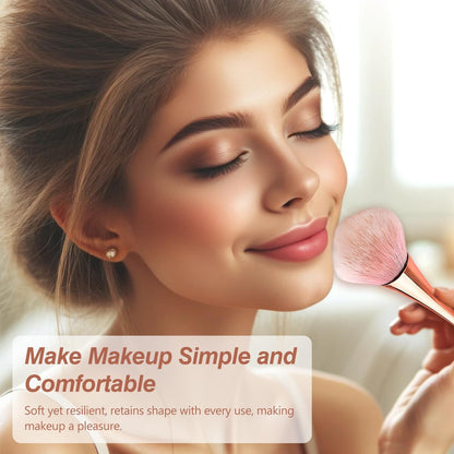 Super Large Mineral Powder Brush Set - Grade Color, 2 Pcs Bronzer Makeup Brush & Soft Fluffy Foundation Brush