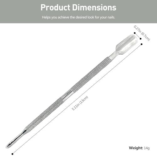 5-Piece Dual-Sided Cuticle Pusher Set - Professional Stainless Steel Manicure & Pedicure Nail Care Tools - görsel 14