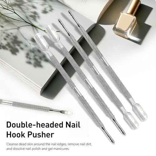 5-Piece Dual-Sided Cuticle Pusher Set - Professional Stainless Steel Manicure & Pedicure Nail Care Tools - görsel 6