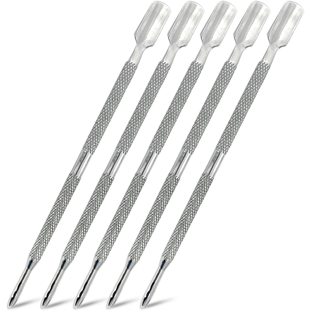 5-Piece Dual-Sided Cuticle Pusher Set - Professional Stainless Steel Manicure & Pedicure Nail Care Tools - görsel 1