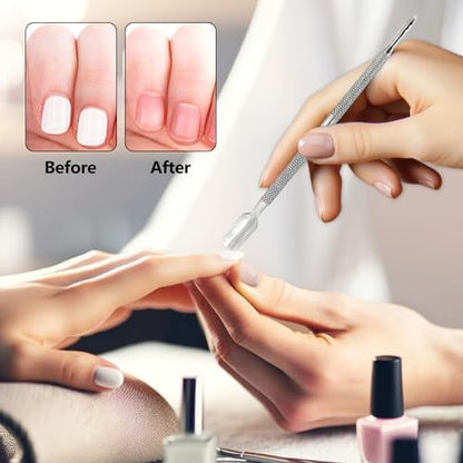 5-Piece Dual-Sided Cuticle Pusher Set - Professional Stainless Steel Manicure & Pedicure Nail Care Tools