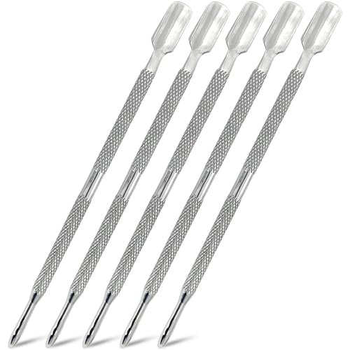 5-Piece Dual-Sided Cuticle Pusher Set - Professional Stainless Steel Manicure & Pedicure Nail Care Tools - görsel 2