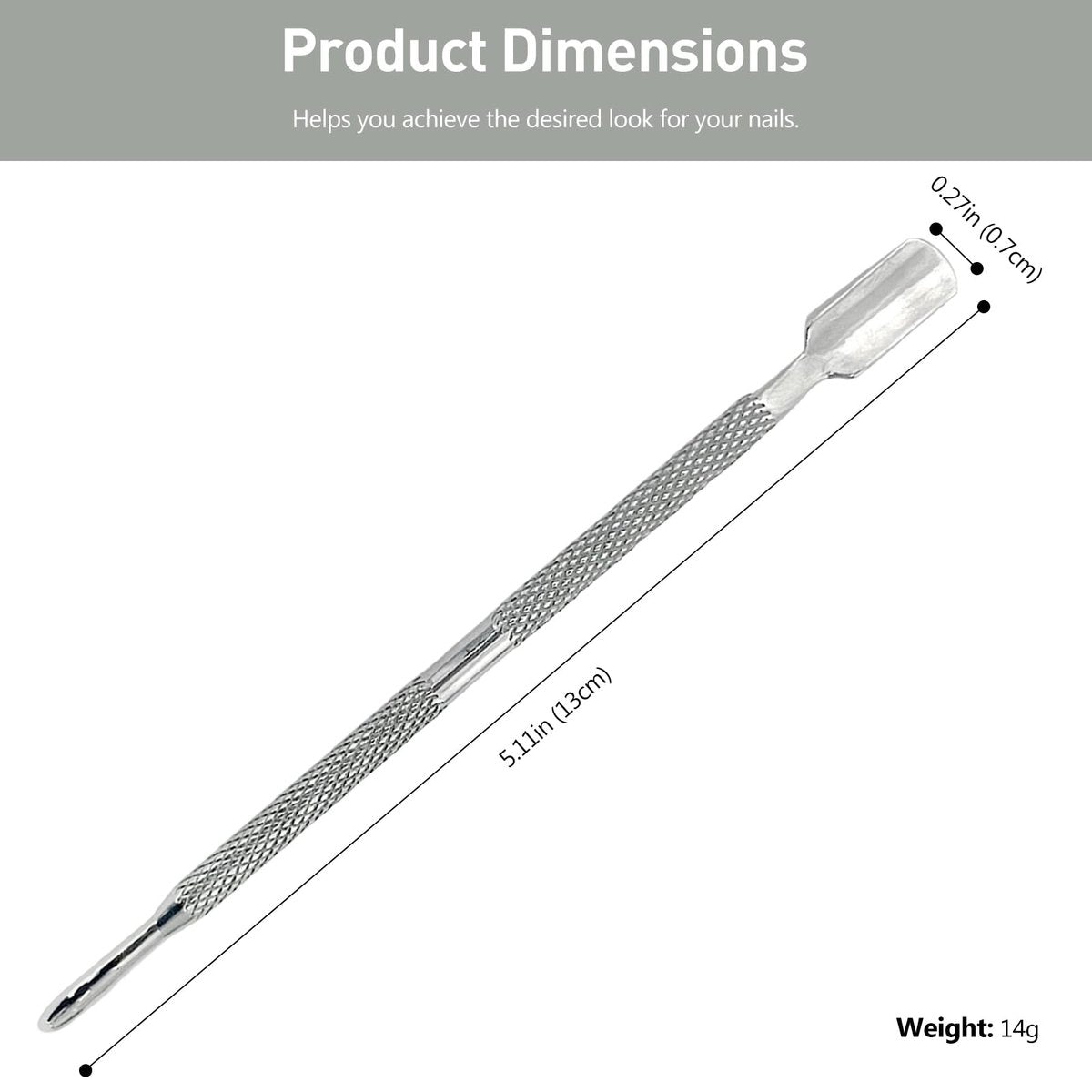 5-Piece Dual-Sided Cuticle Pusher Set - Professional Stainless Steel Manicure & Pedicure Nail Care Tools - görsel 13