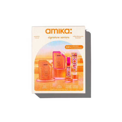 Amika Signature Saviors Essential Trial Set - Shampoo & Conditioner Duo (7 Fl Oz Each) Avelisse