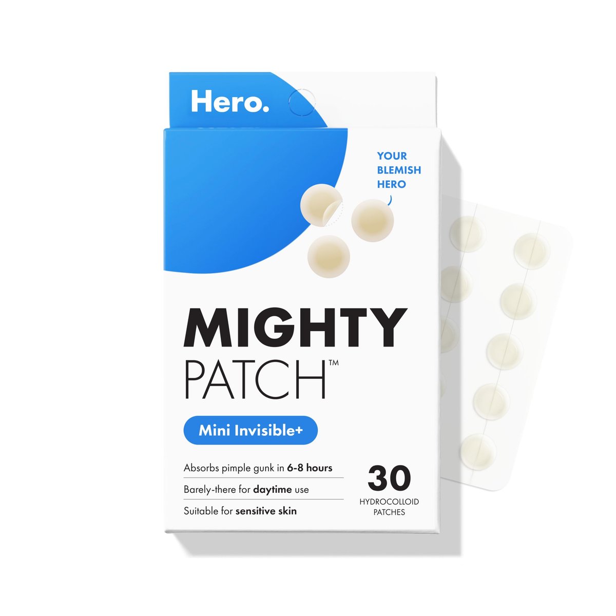 Mighty Patch Mini Invisible+ Patches - X-Small Daytime Hydrocolloid Acne Pimple Patches, 30 Count, 10mm Avelisse