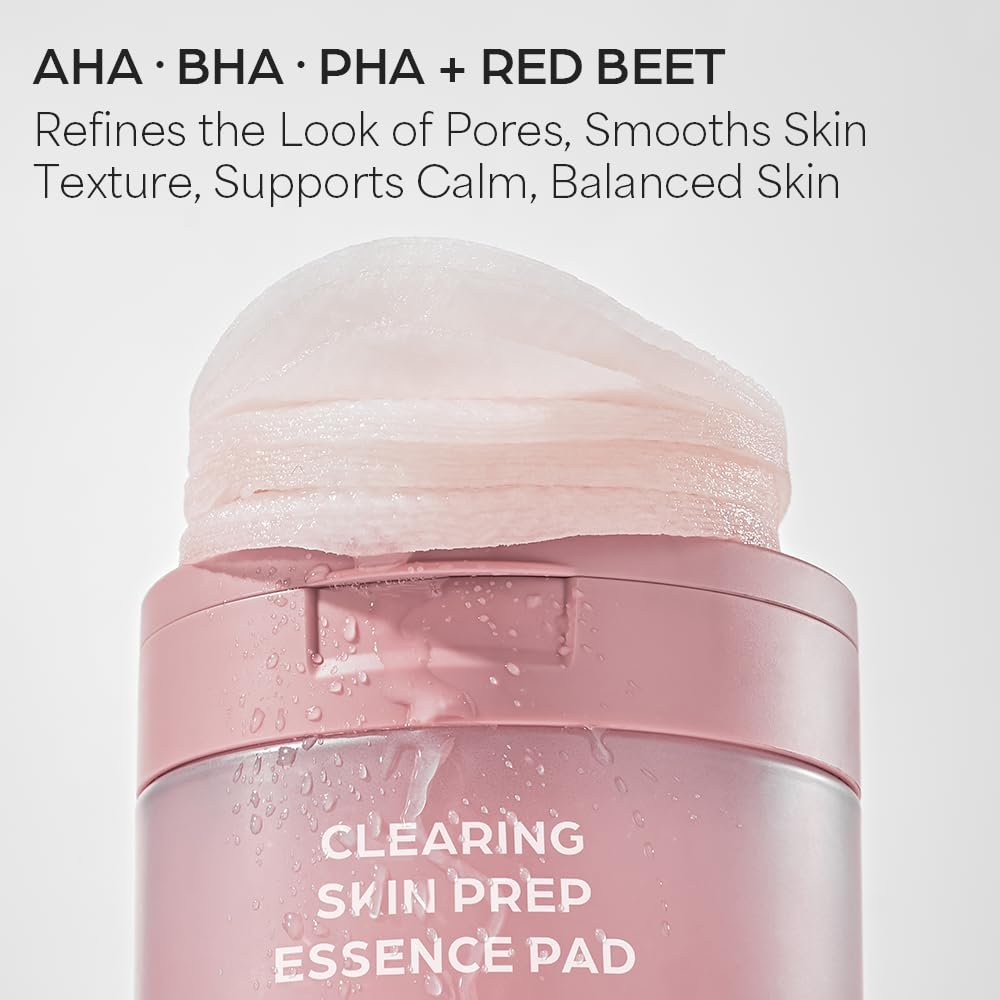 House of Hur Clearing Skin Prep Essence Pads – Fungal Acne Safe AHA BHA PHA Exfoliating Toner Pads with Red Beet Extract – Alcohol-Free, Fragrance-Free – Korean Skincare – 70 Pads - görsel 6