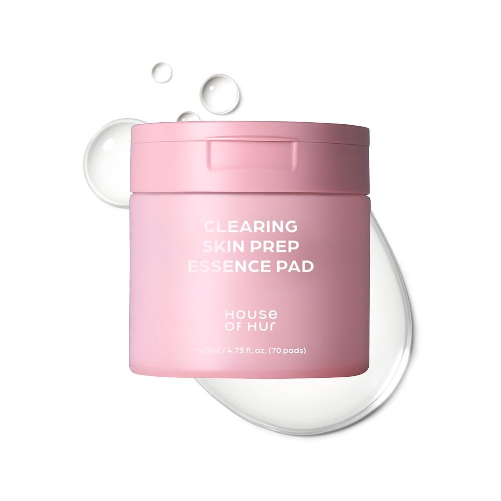 House of Hur Clearing Skin Prep Essence Pads – Fungal Acne Safe AHA BHA PHA Exfoliating Toner Pads with Red Beet Extract – Alcohol-Free, Fragrance-Free – Korean Skincare – 70 Pads - görsel 2
